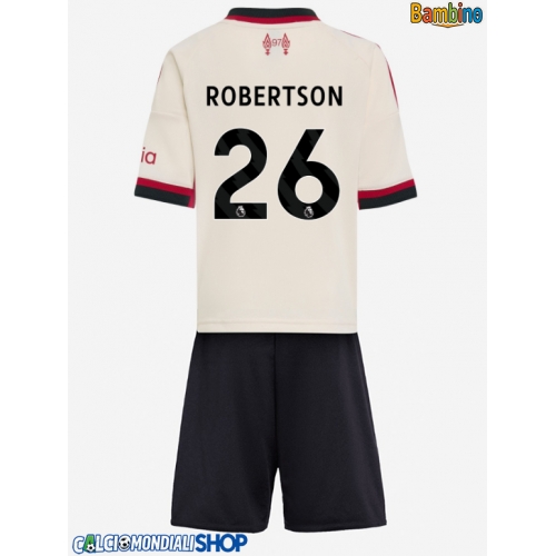Maglie da calcio Liverpool Andrew Robertson #26 Seconda Maglia Bambino 2025-26 Manica Corta + Pantaloni corti)